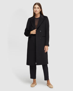 Tailored classic black wool coat