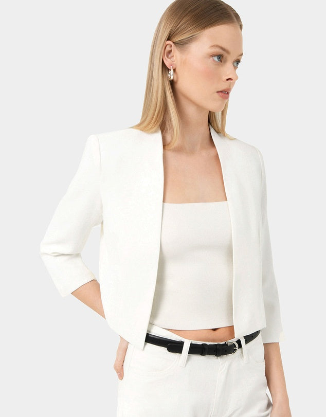 Collarless short jacket. Perfect for work or a night out.