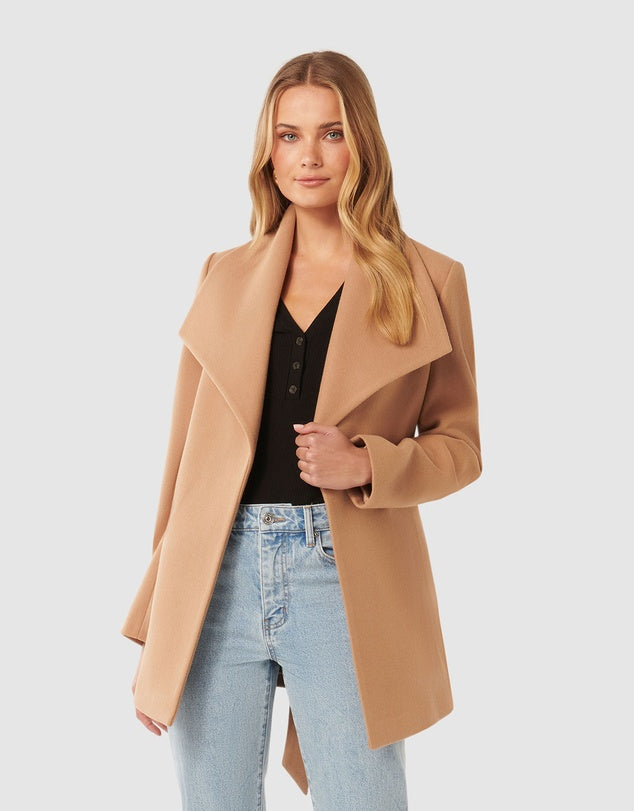 Wrap belted coat