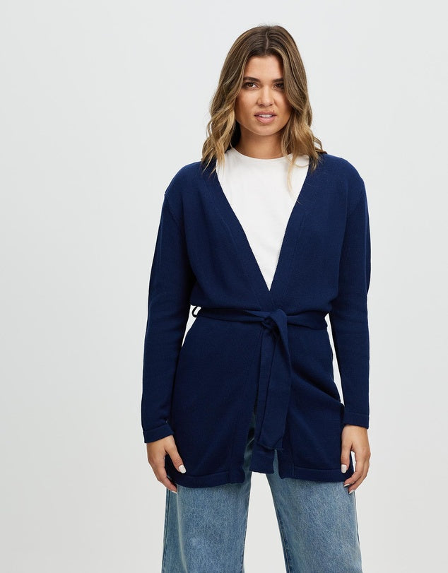 Cotton belted cardigan