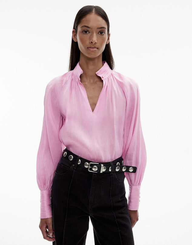 Pink long sleeve blouse