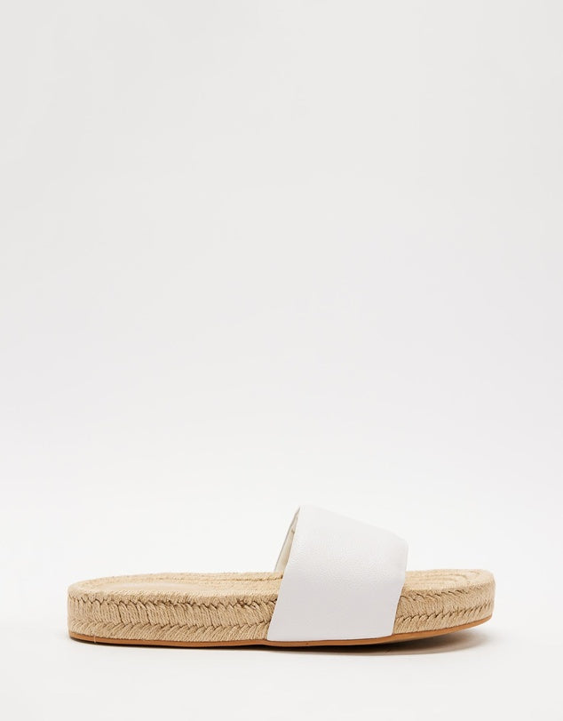 Leather and woven slides