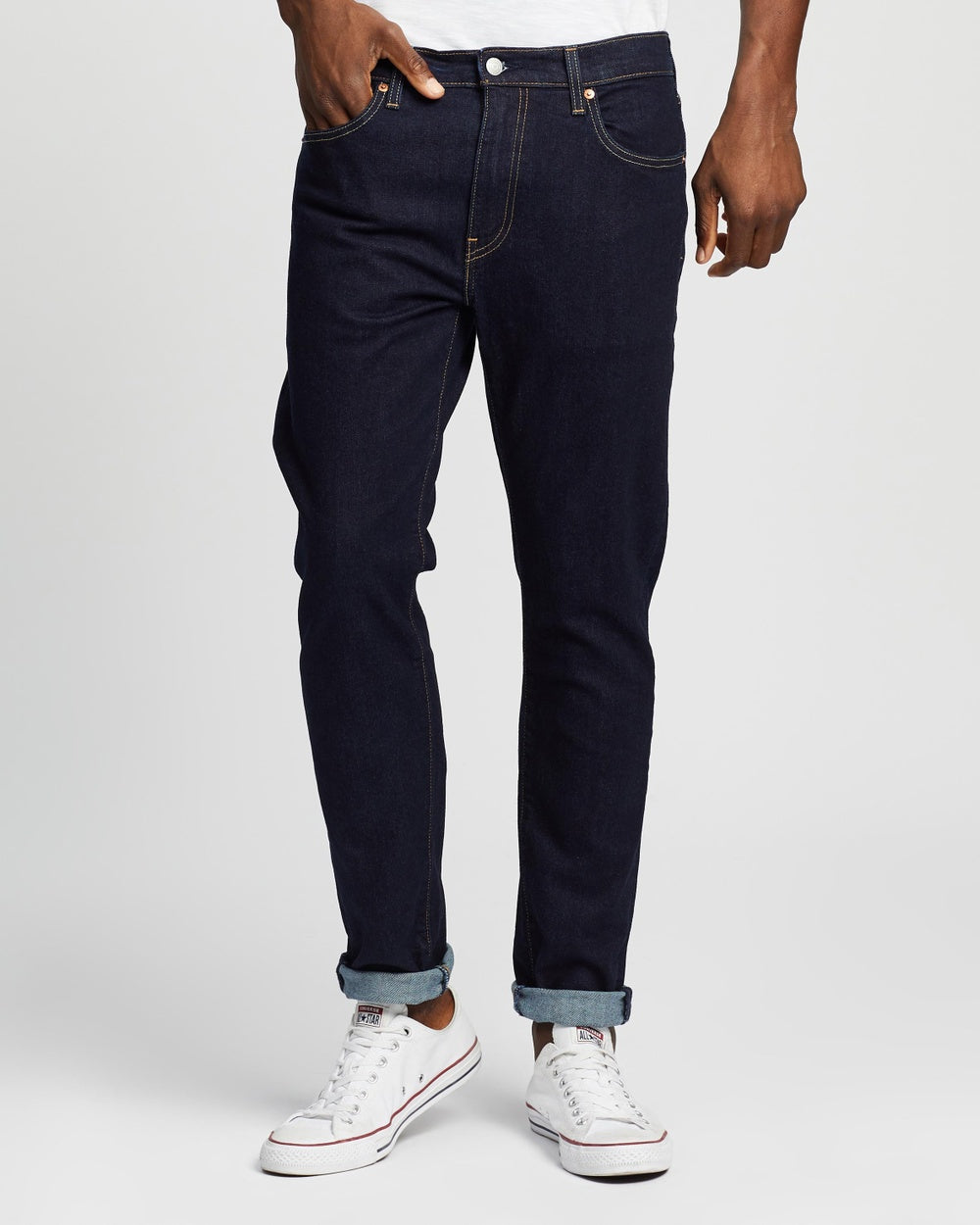 Jeans in your perfect dark indigo blue which pairs best with Autumn colours.